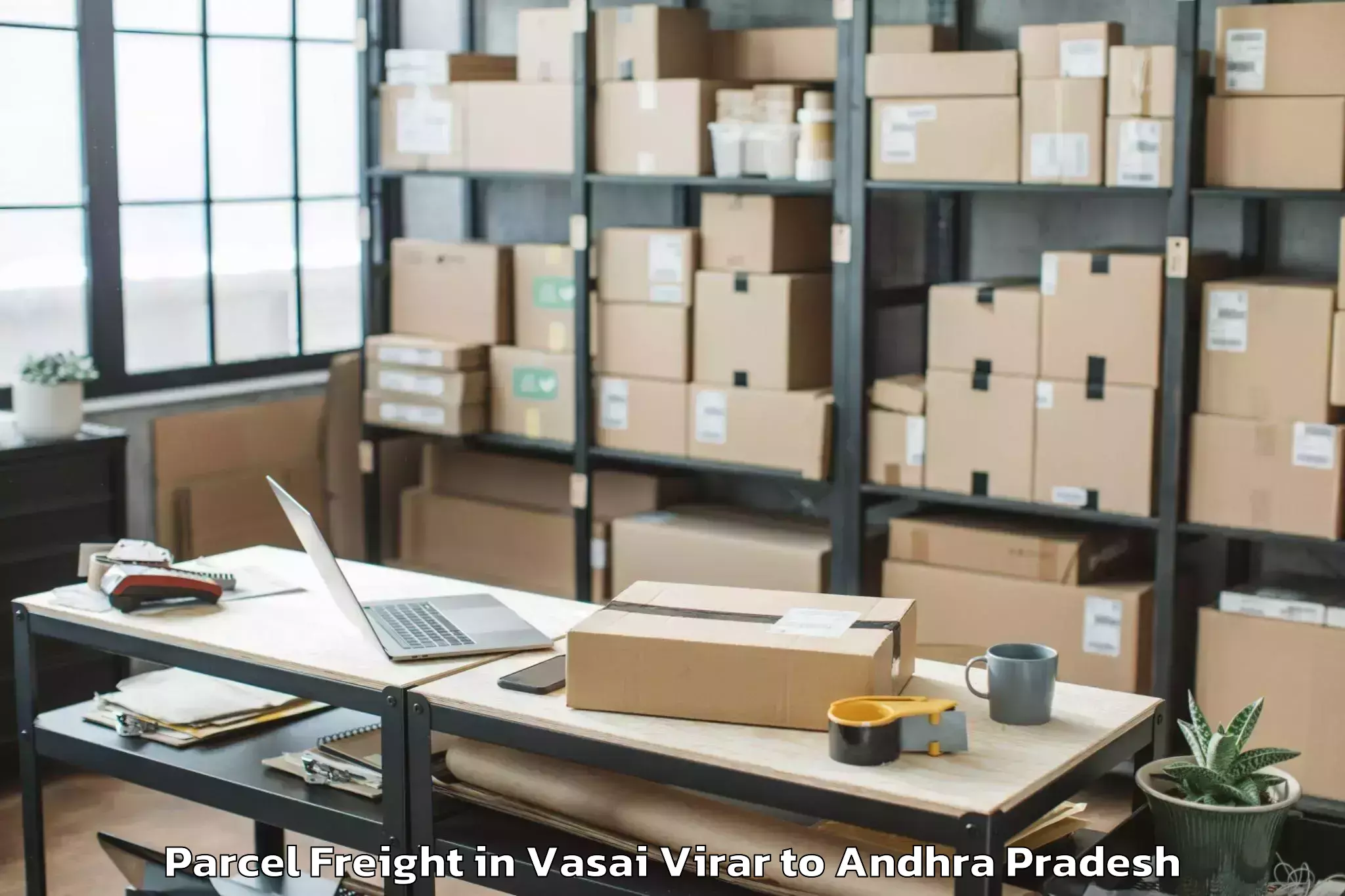 Quality Vasai Virar to Vajrapukotturu Parcel Freight